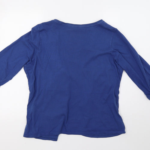 Marks and Spencer Womens Blue Geometric Knit Pullover Sweatshirt Size 18