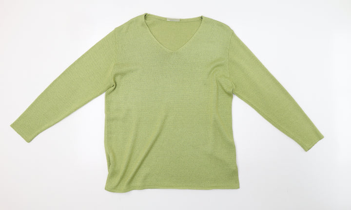 BHS Womens Green Knit Pullover Sweatshirt Size 16