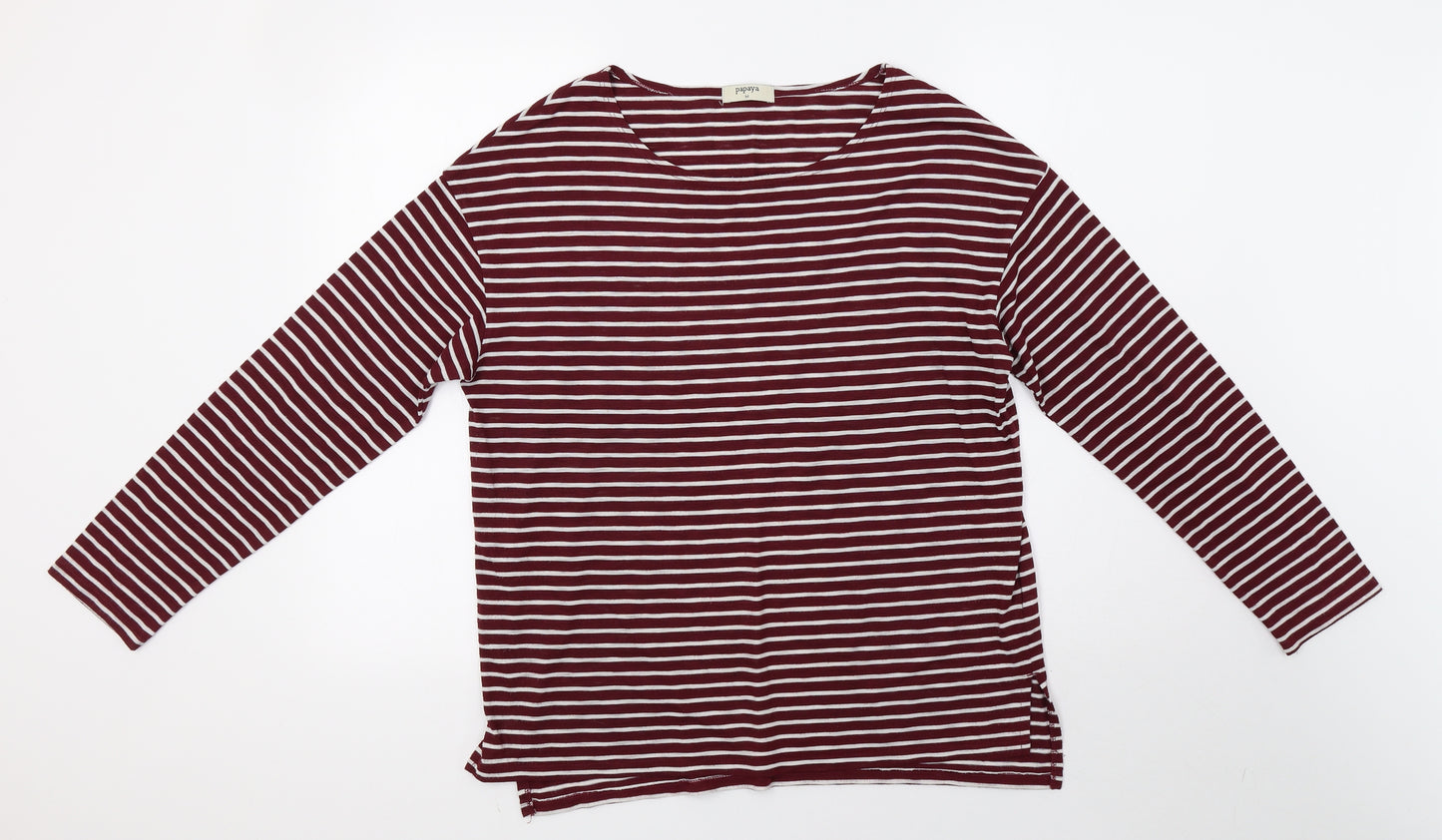 Matalan Womens White Striped  Pullover Sweatshirt Size 18