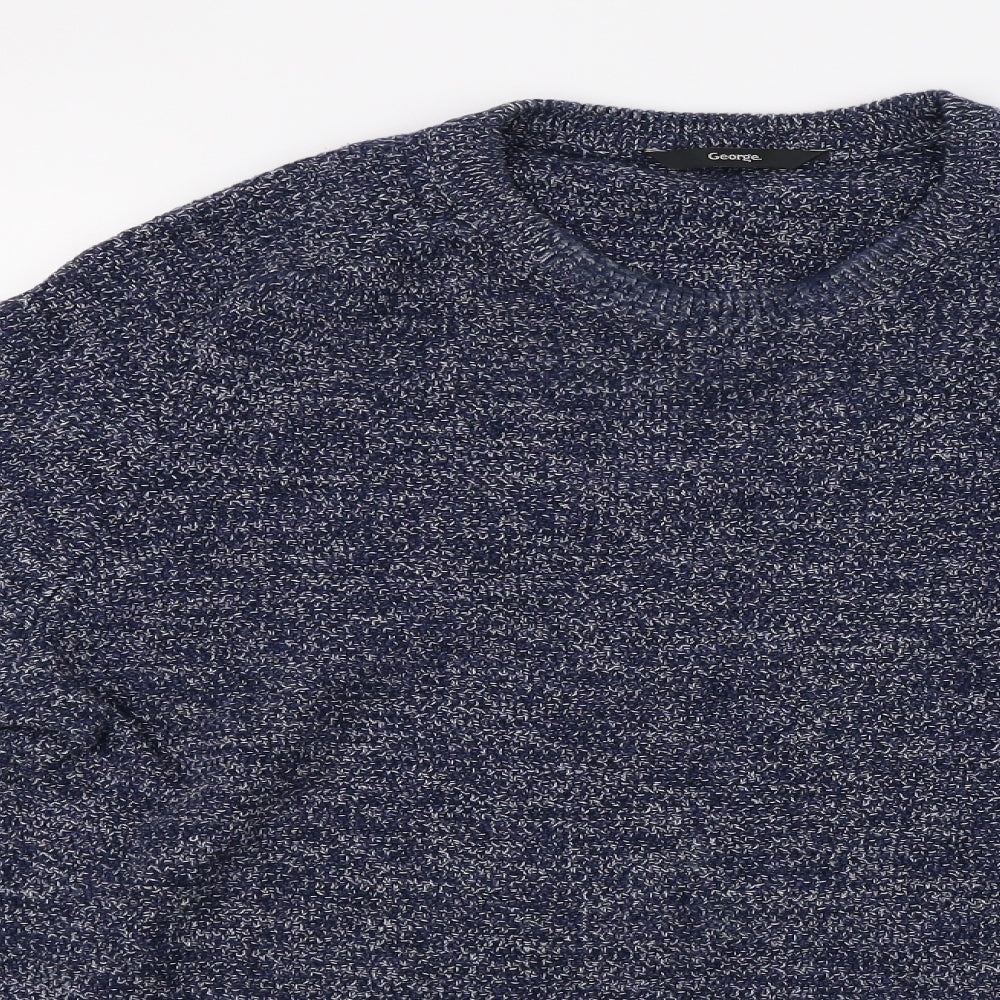 George Mens Blue  Knit Pullover Sweatshirt Size L