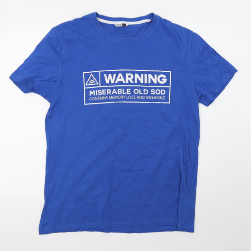 pep&co Mens Blue    T-Shirt Size L  - miserable old sod