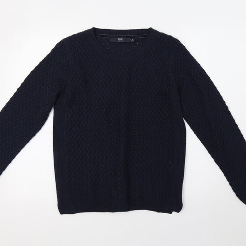 EWM Womens Blue  Knit Pullover Sweatshirt Size 12