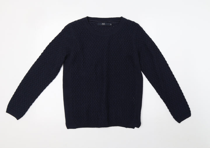 EWM Womens Blue  Knit Pullover Sweatshirt Size 12