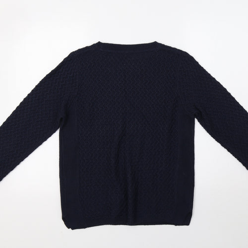 EWM Womens Blue  Knit Pullover Sweatshirt Size 12