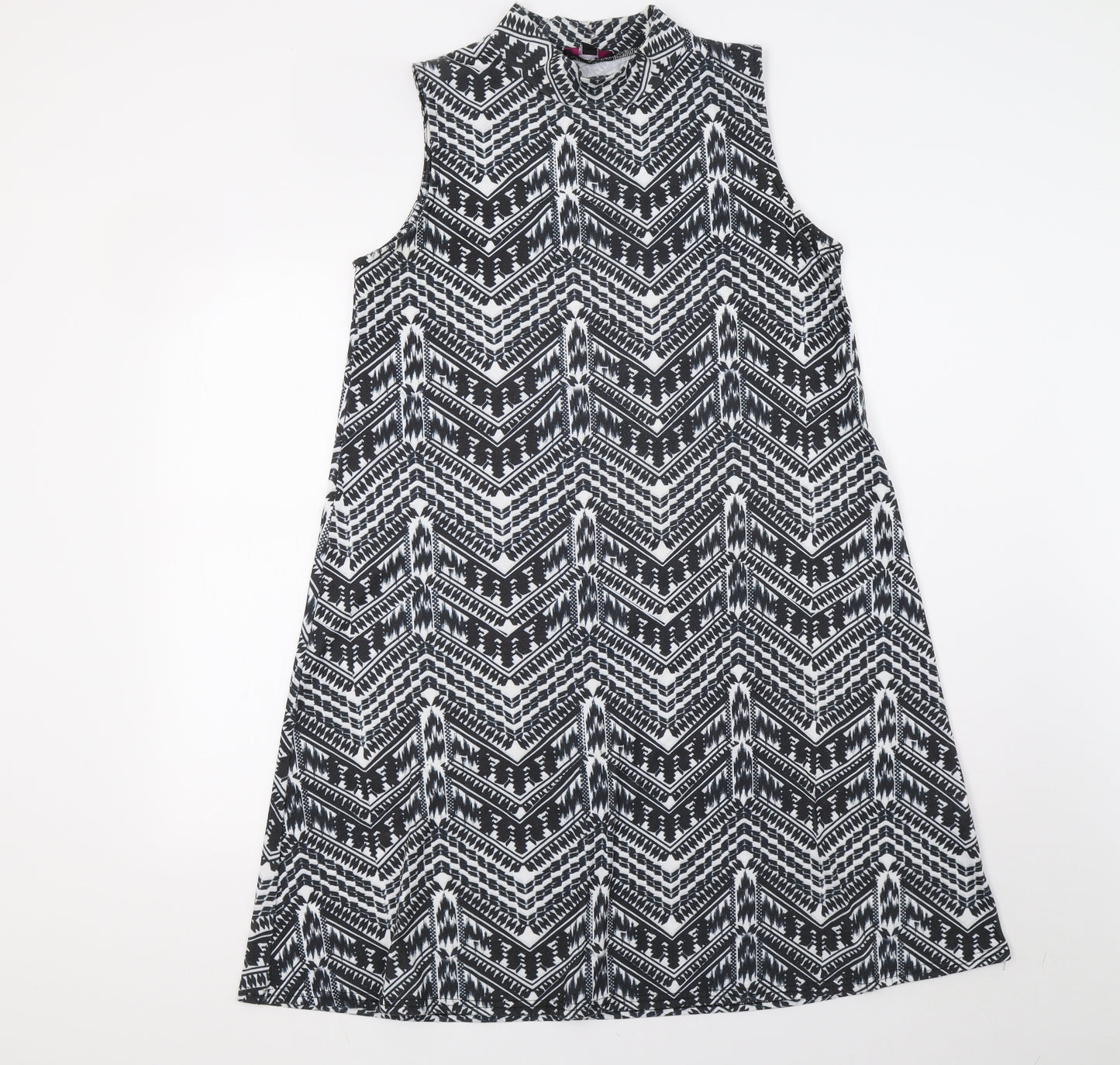 Therapy Womens Black Geometric  A-Line  Size M
