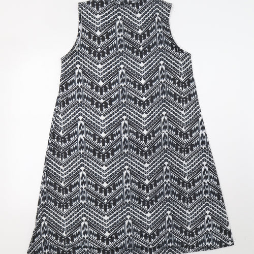 Therapy Womens Black Geometric  A-Line  Size M