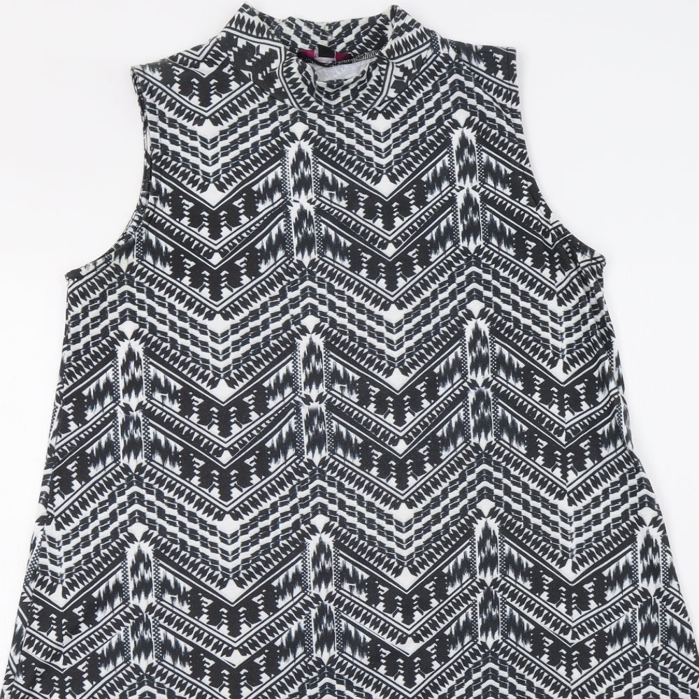 Therapy Womens Black Geometric  A-Line  Size M