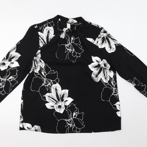 Dorothy Perkins Womens Black Floral  Basic Blouse Size 12
