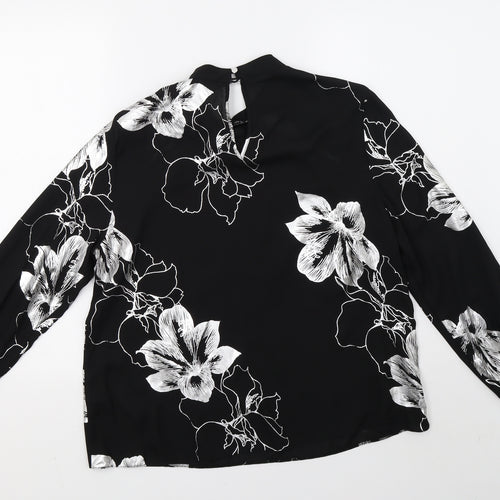 Dorothy Perkins Womens Black Floral  Basic Blouse Size 12