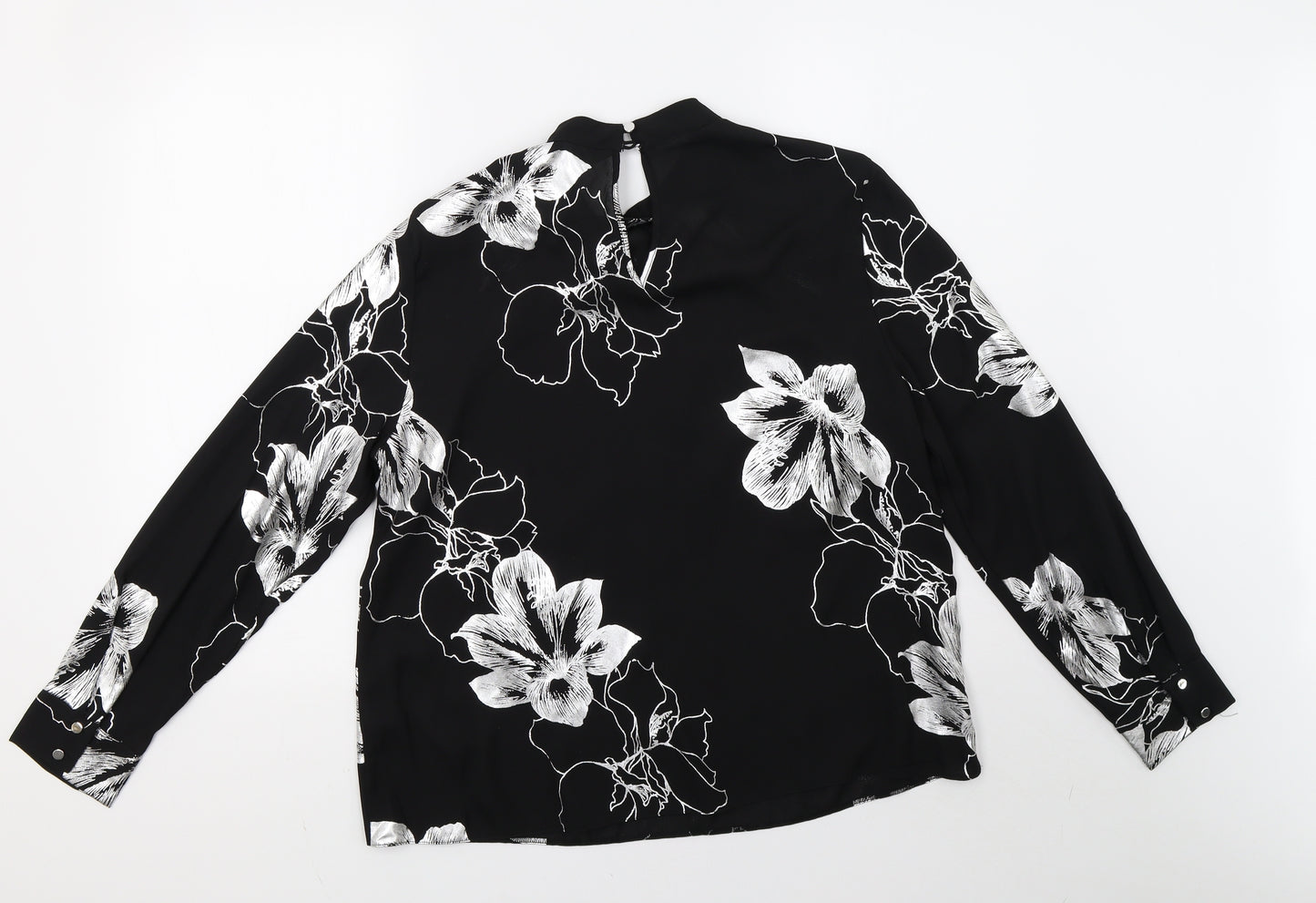 Dorothy Perkins Womens Black Floral  Basic Blouse Size 12