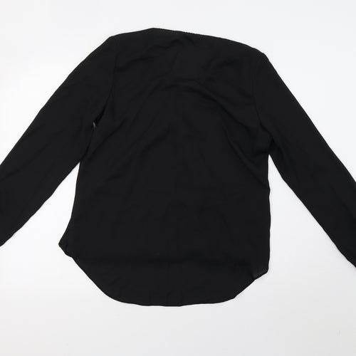 George Womens Black  Mesh Basic Blouse Size 12