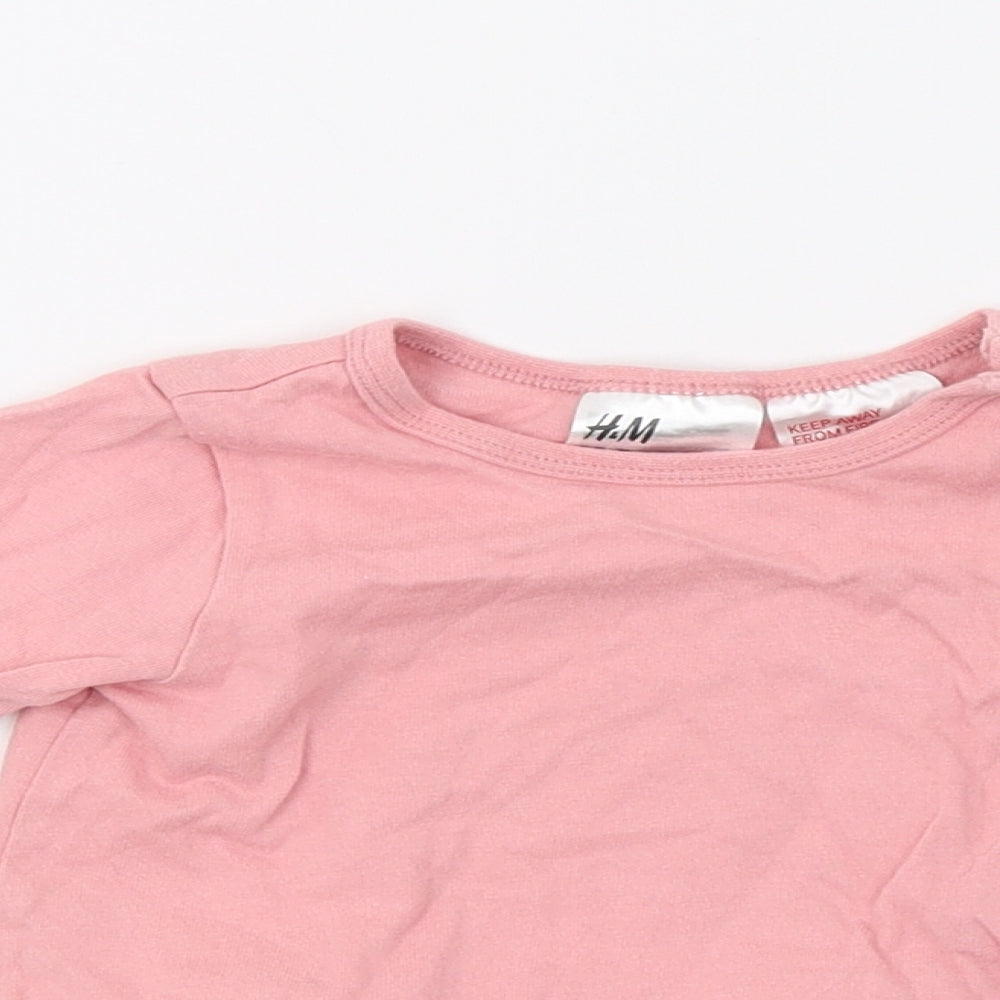 H&M Girls Pink   Basic T-Shirt Size 9-12 Months