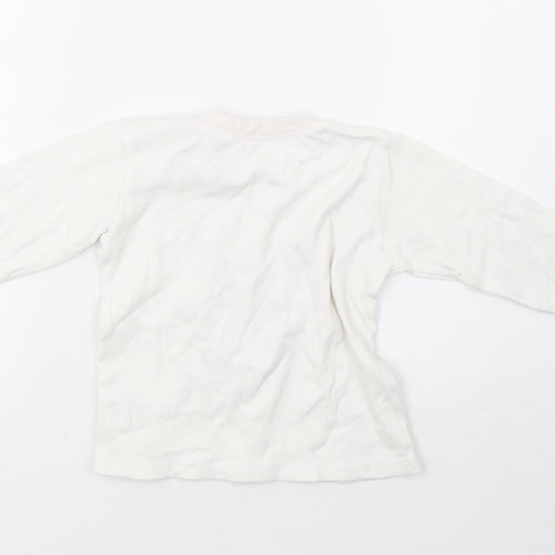Preworn Girls White   Pullover T-Shirt Size 18-24 Months