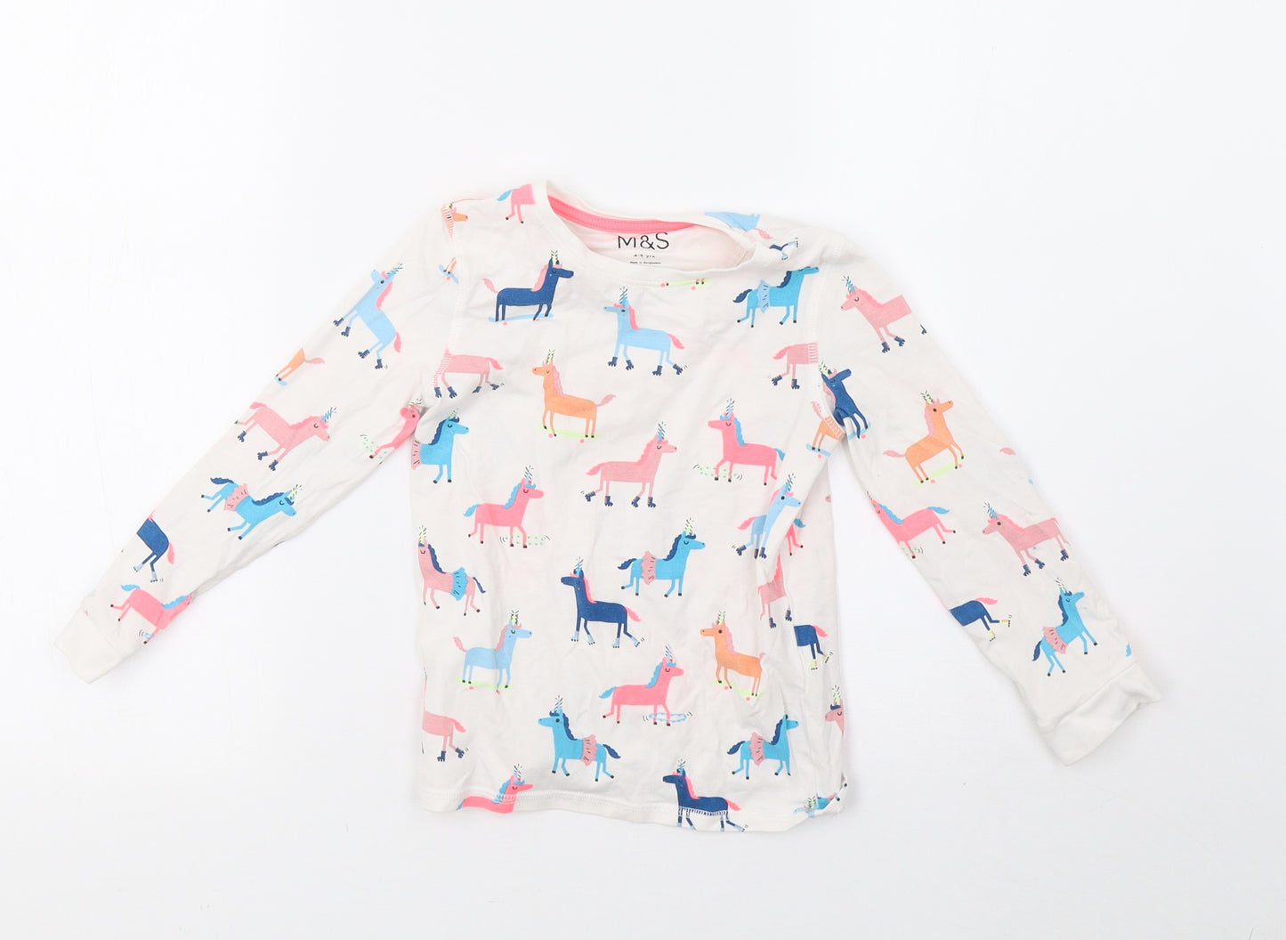 Marks and Spencer Boys White Polka Dot  Pullover Sweatshirt Size 4-5 Years
