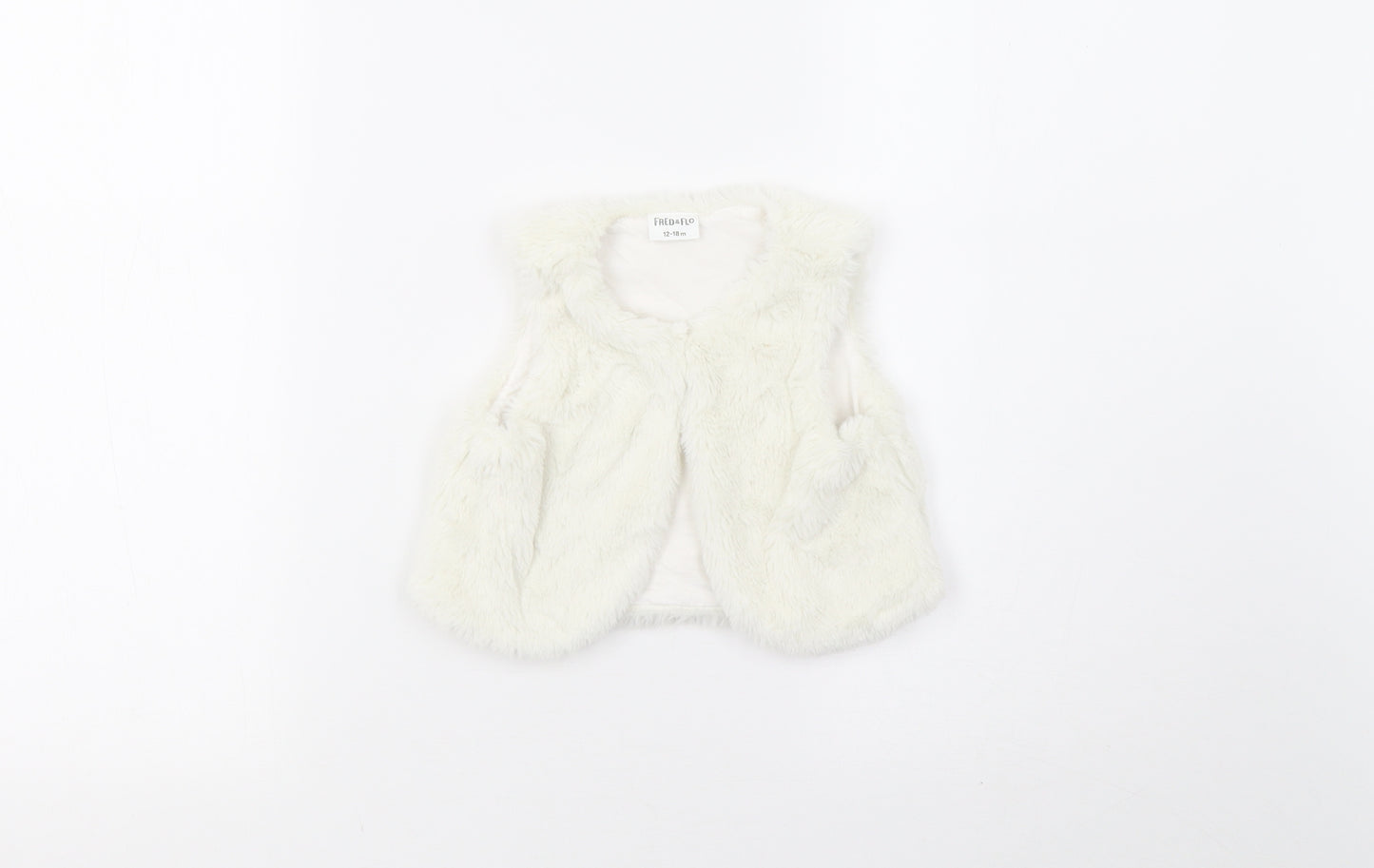 F&F Girls White   Gilet Jacket Size 12-18 Months