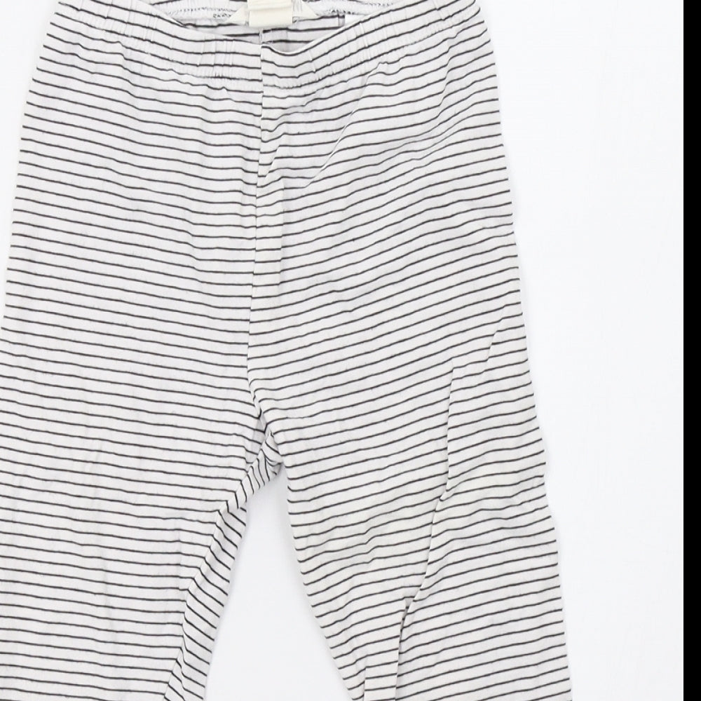 saisnburys Girls White Striped   Pyjama Pants Size 7-8 Years