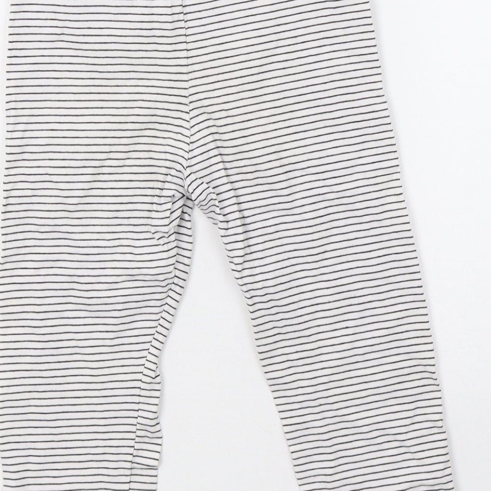 saisnburys Girls White Striped   Pyjama Pants Size 7-8 Years