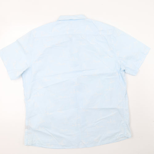George Mens Blue Polka Dot   Button-Up Size XL