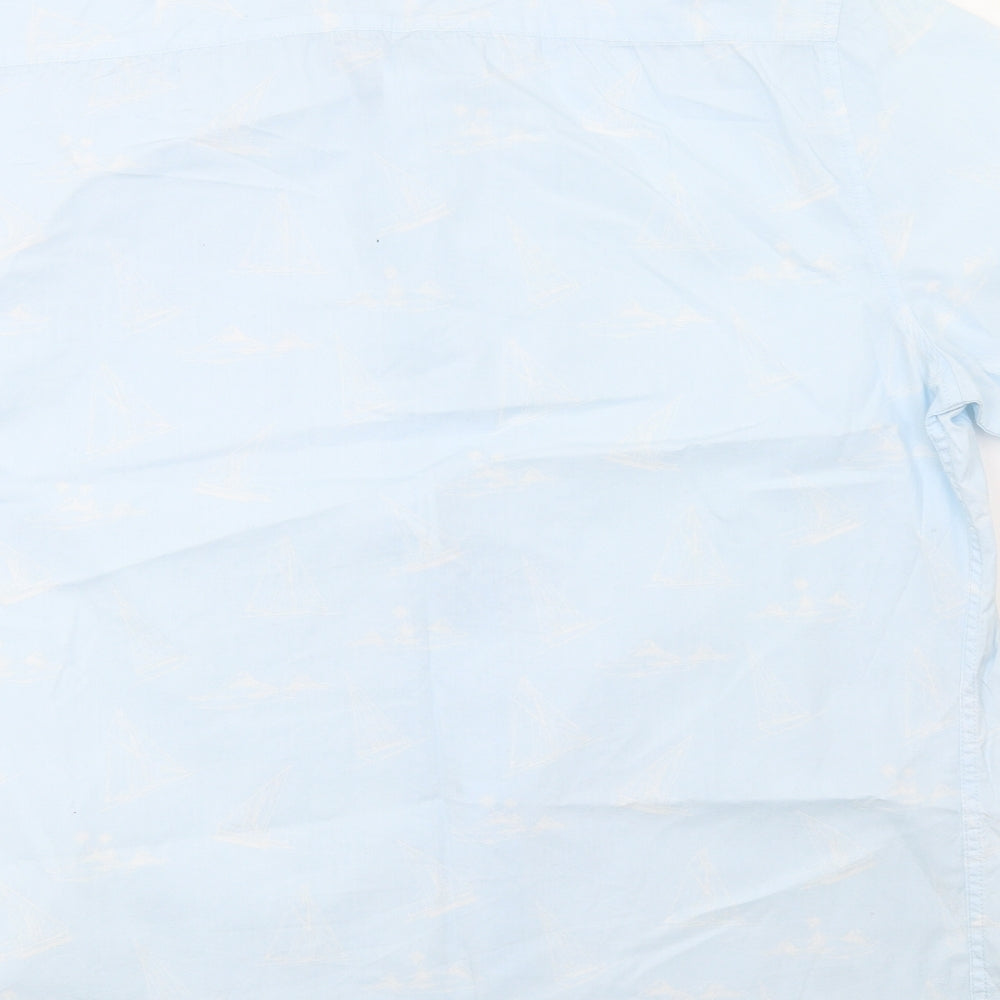 George Mens Blue Polka Dot   Button-Up Size XL