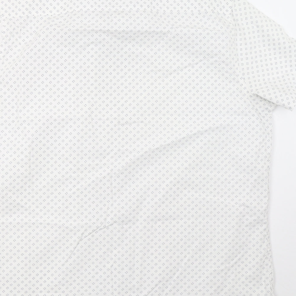 George Mens White Polka Dot   Polo Size XL