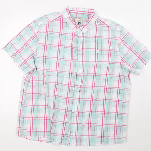 George Mens White Check   Polo Size 2XL