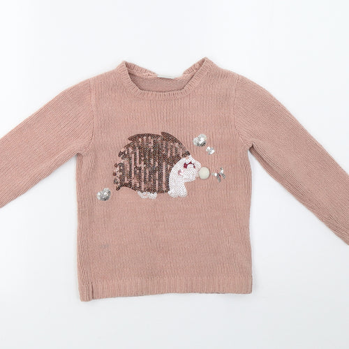 F&F Girls Pink  Knit Pullover Sweatshirt Size 3-4 Years