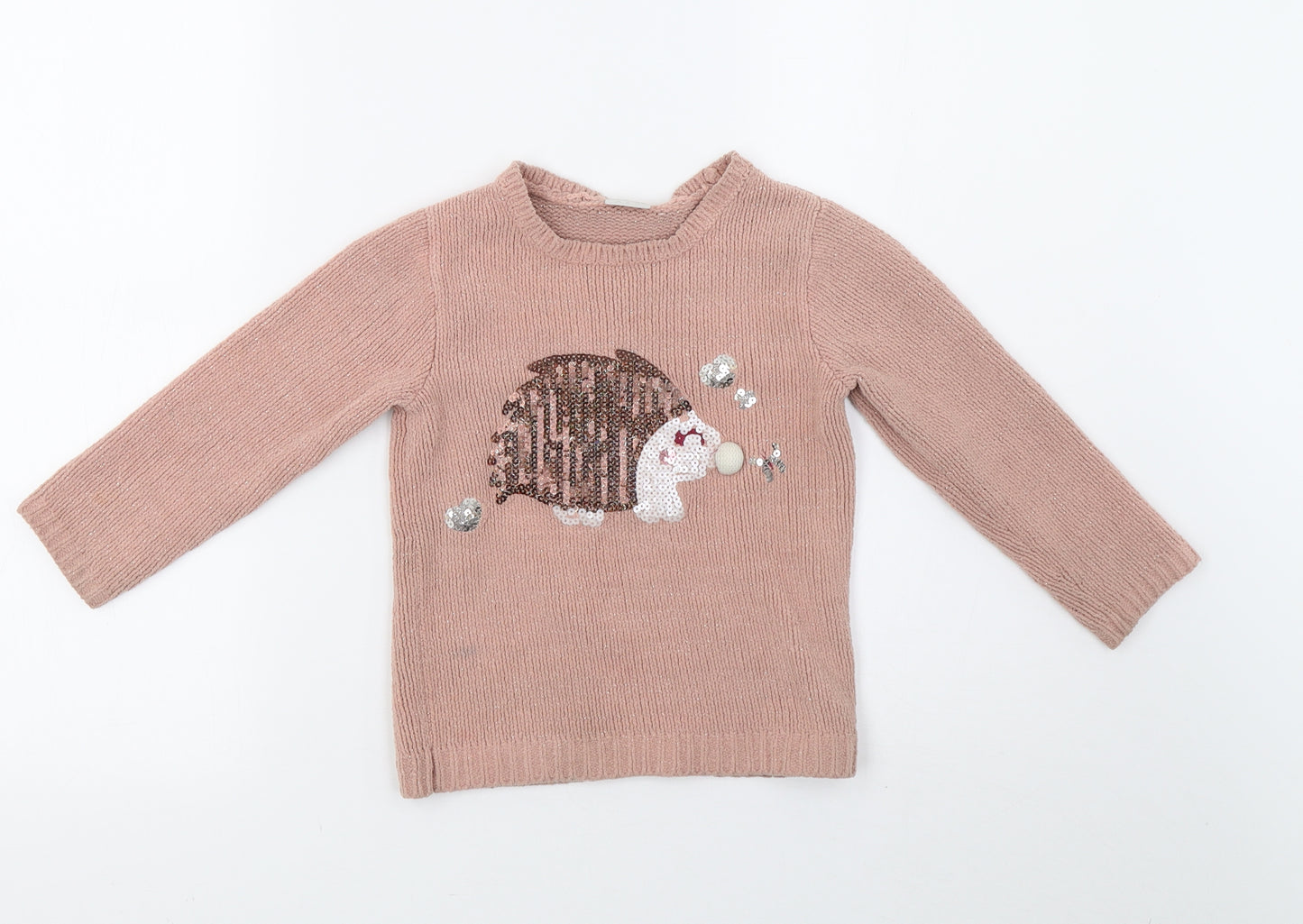 F&F Girls Pink  Knit Pullover Sweatshirt Size 3-4 Years