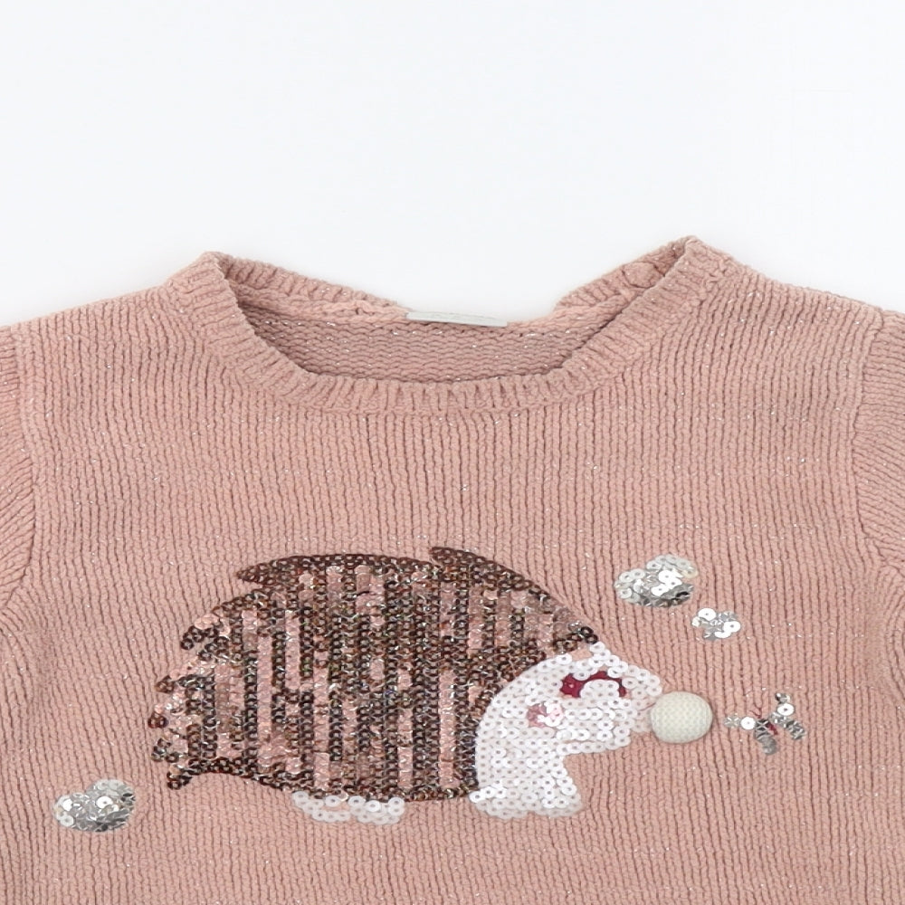 F&F Girls Pink  Knit Pullover Sweatshirt Size 3-4 Years