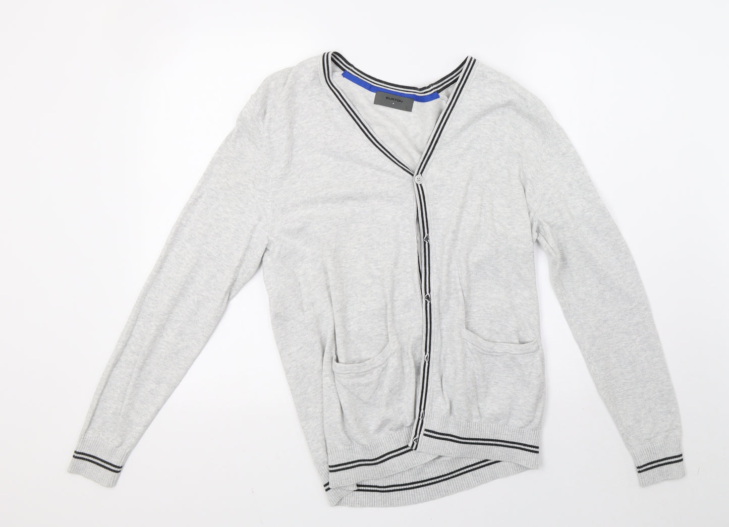 Burton Mens Grey  Knit Cardigan Jumper Size M