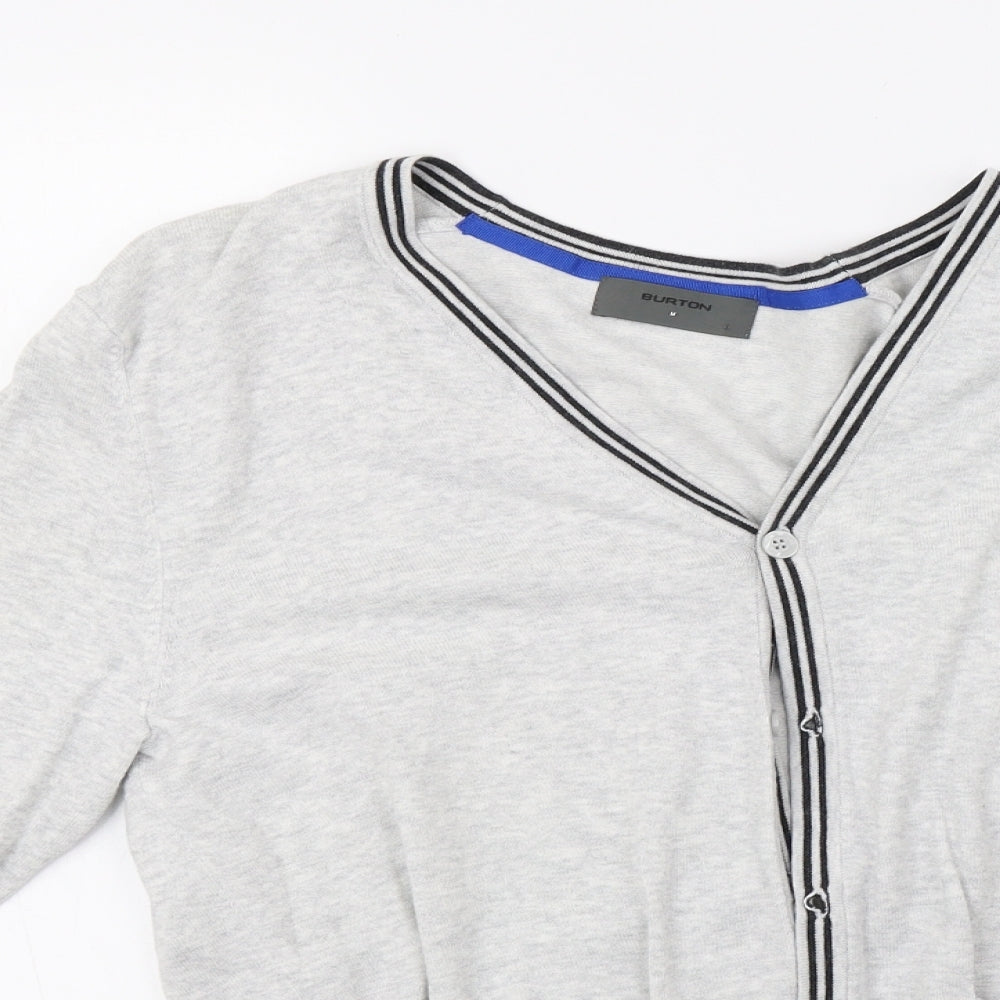 Burton Mens Grey  Knit Cardigan Jumper Size M