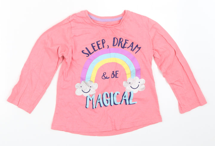 Studio Girls Pink Solid  Top Pyjama Top Size 5-6 Years