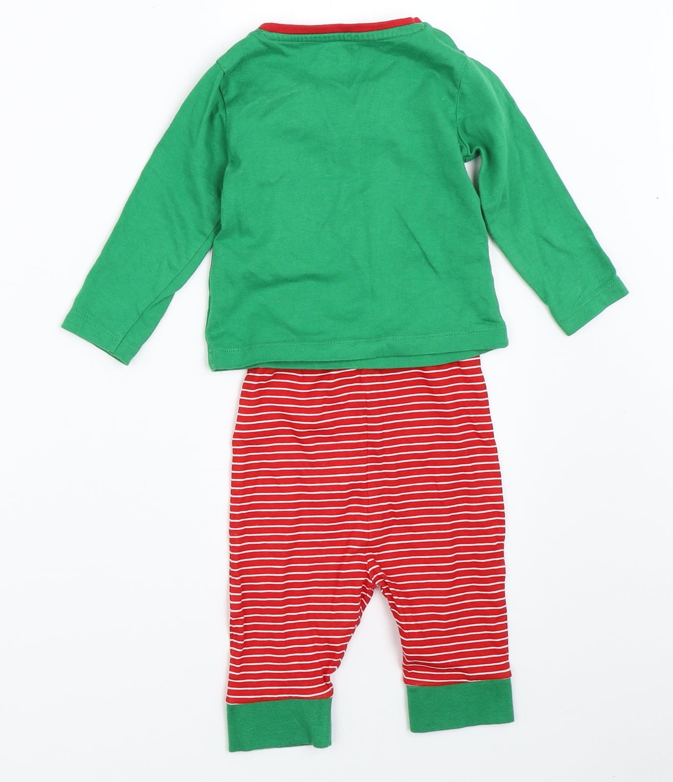 Peacocks Boys Green Solid  Capri Pyjama Set Size 6-9 Months  - christmas elf