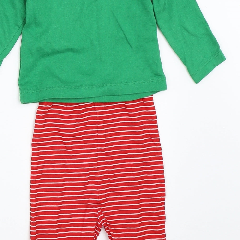 Peacocks Boys Green Solid  Capri Pyjama Set Size 6-9 Months  - christmas elf