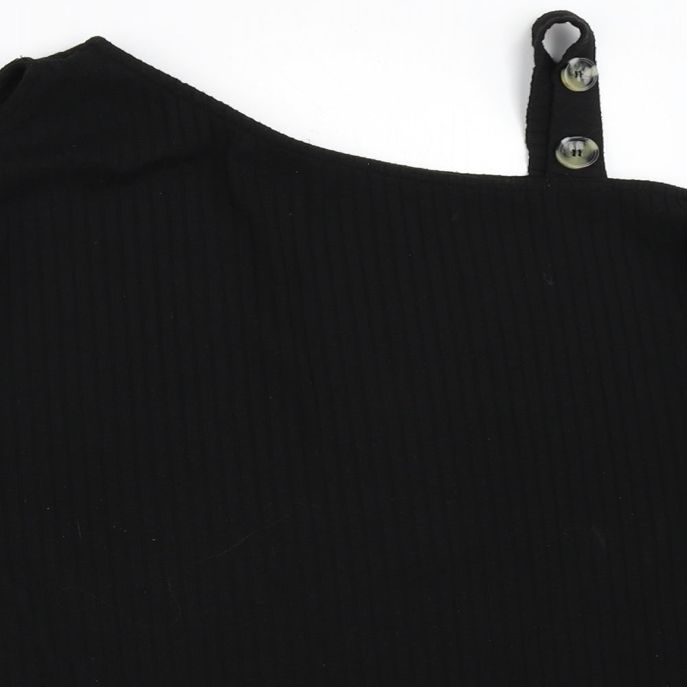 Papaya Womens Black   Basic T-Shirt Size 14