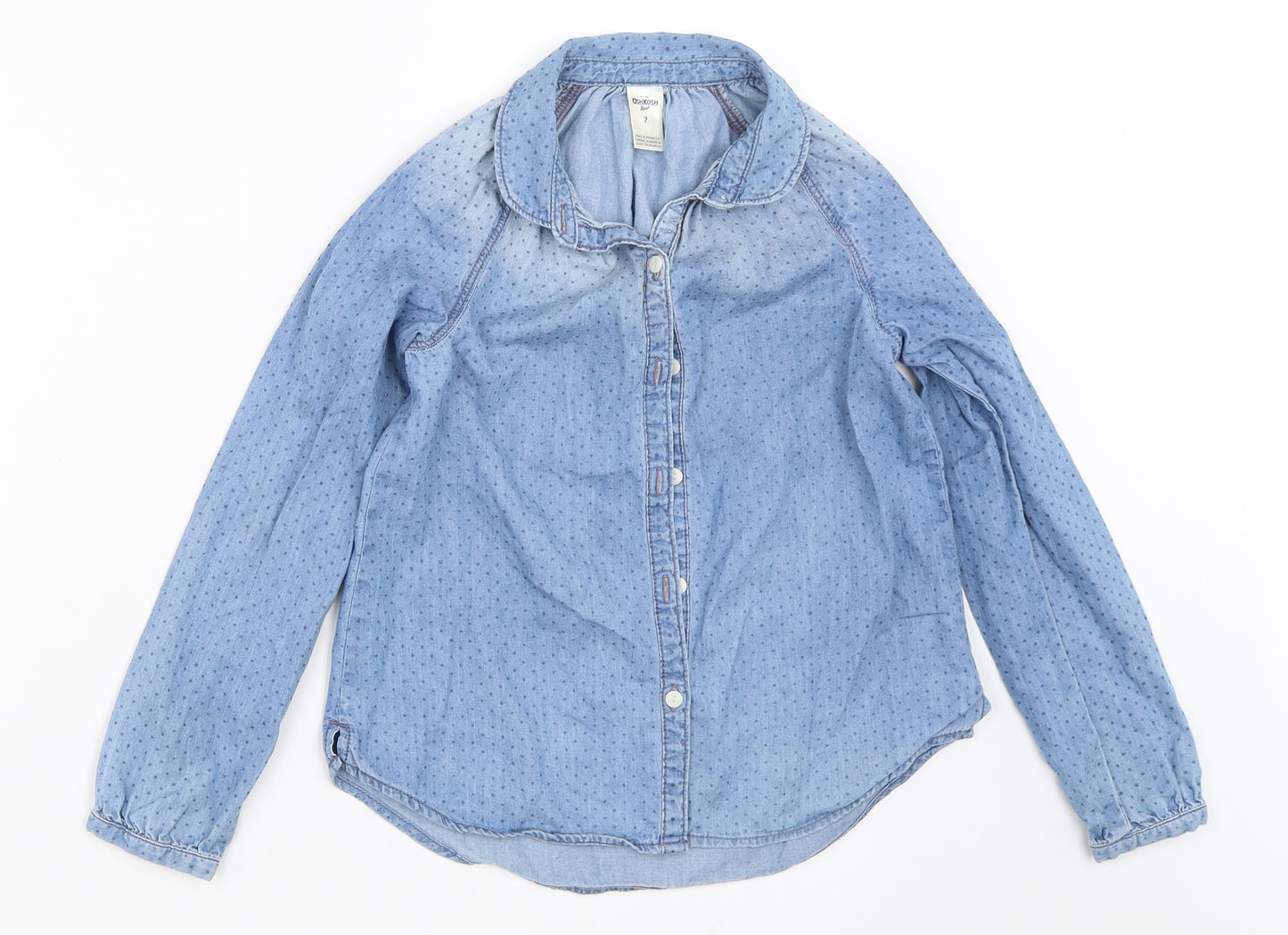 OshKosh B’gosh Girls Blue  Denim Basic Button-Up Size 7 Years