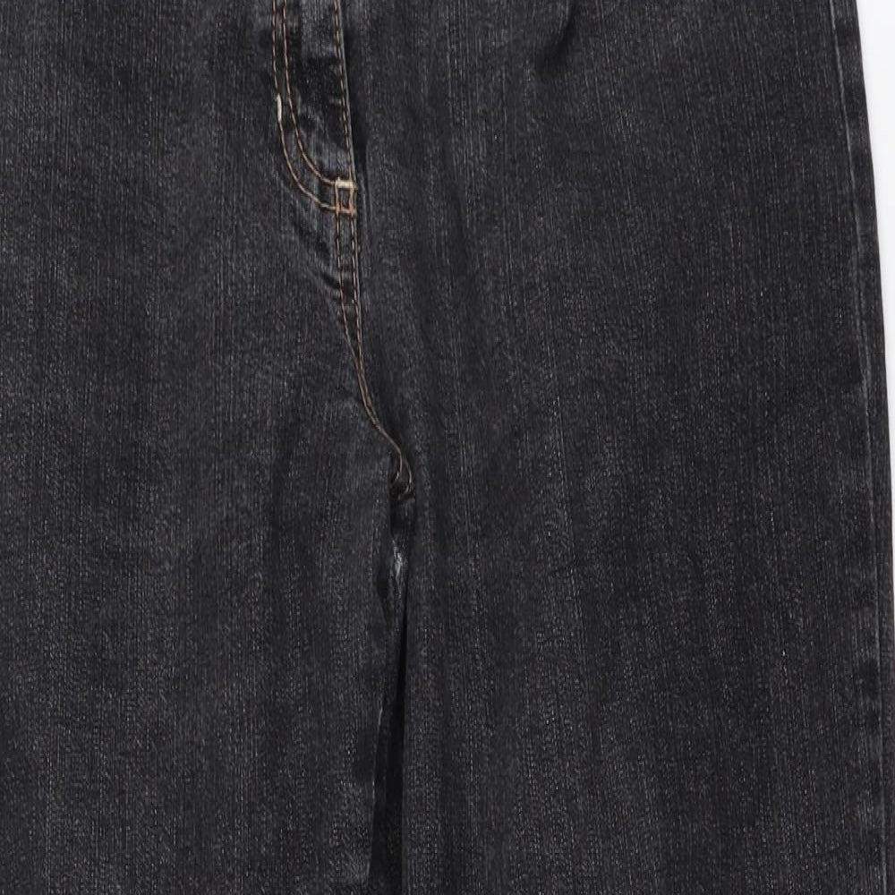 Marks and Spencer Womens Black  Denim Straight Jeans Size 18 L27 in