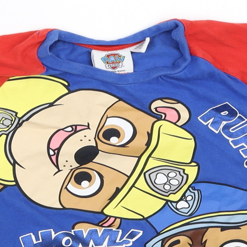 Primark Boys Blue   Basic T-Shirt Size 3-4 Years  - paw patrol