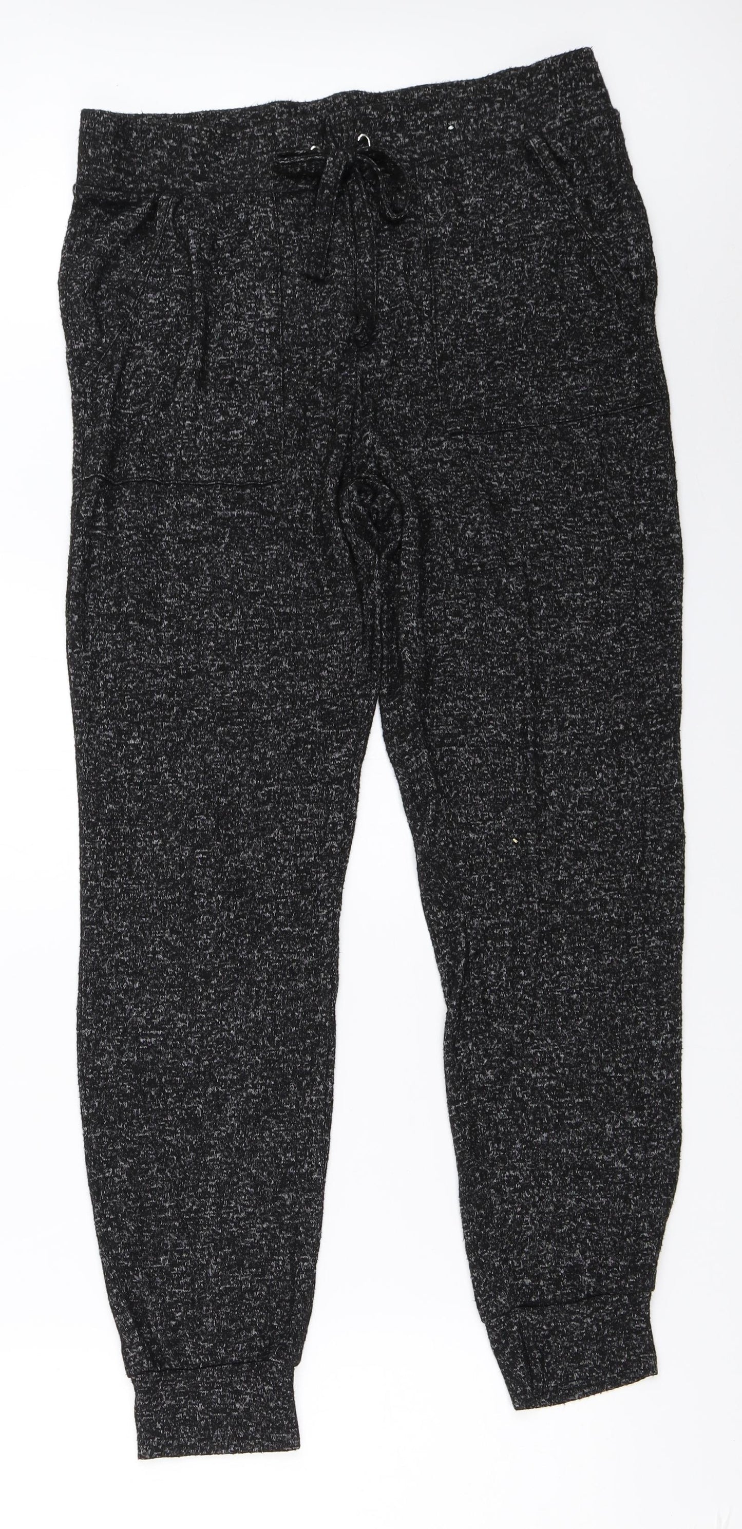 Papaya Womens Black   Jogger Trousers Size 12 L28 in