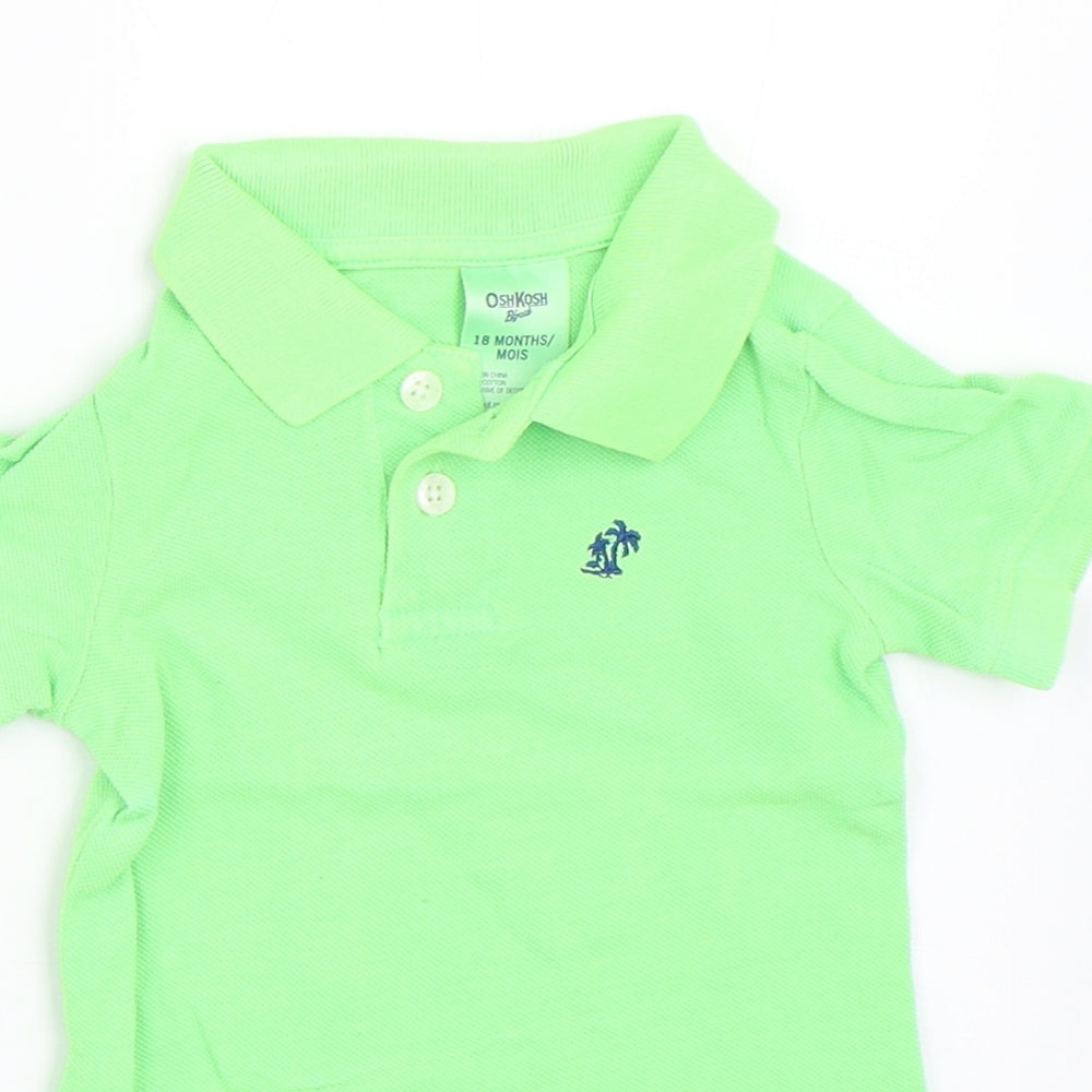 OshKosh B’gosh Boys Green   Babygrow One-Piece Size 18 Months