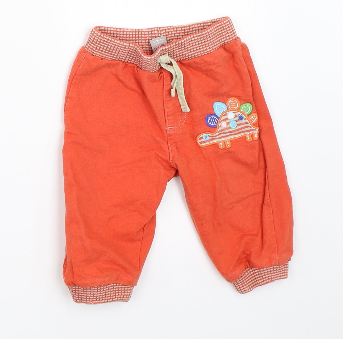 TU Boys Orange   Jogger Trousers Size 6-9 Months