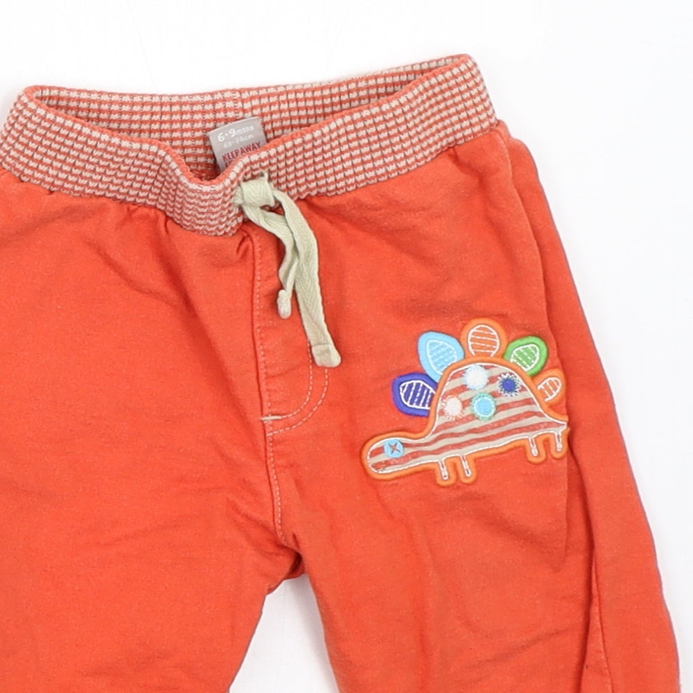 TU Boys Orange   Jogger Trousers Size 6-9 Months