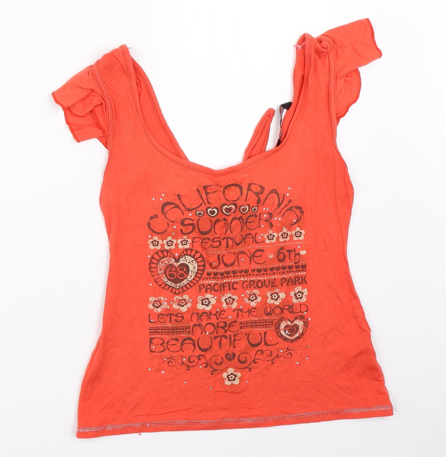Jane Norman Womens Orange   Basic Tank Size 12
