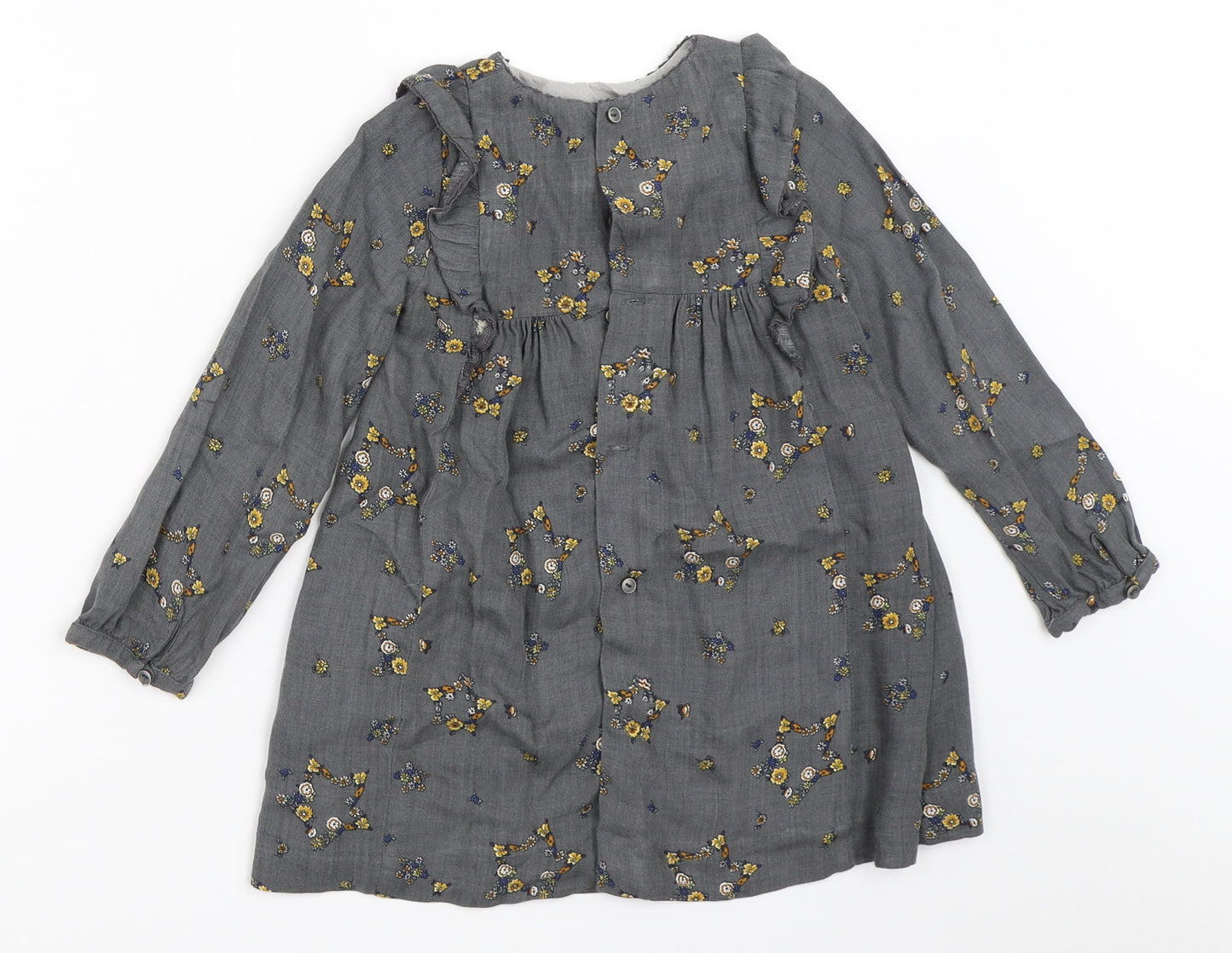Zara Girls Grey Floral  Shift  Size 3-4 Years