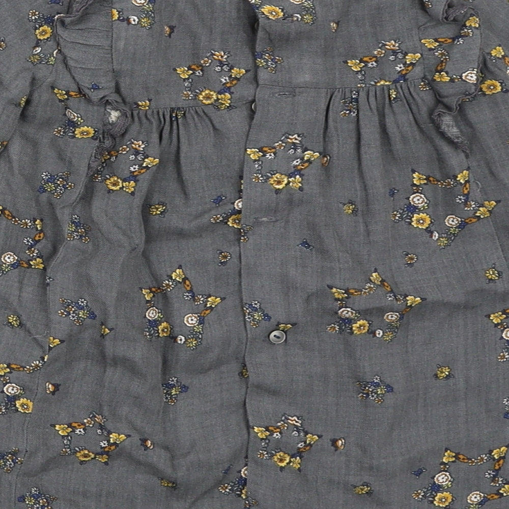 Zara Girls Grey Floral  Shift  Size 3-4 Years