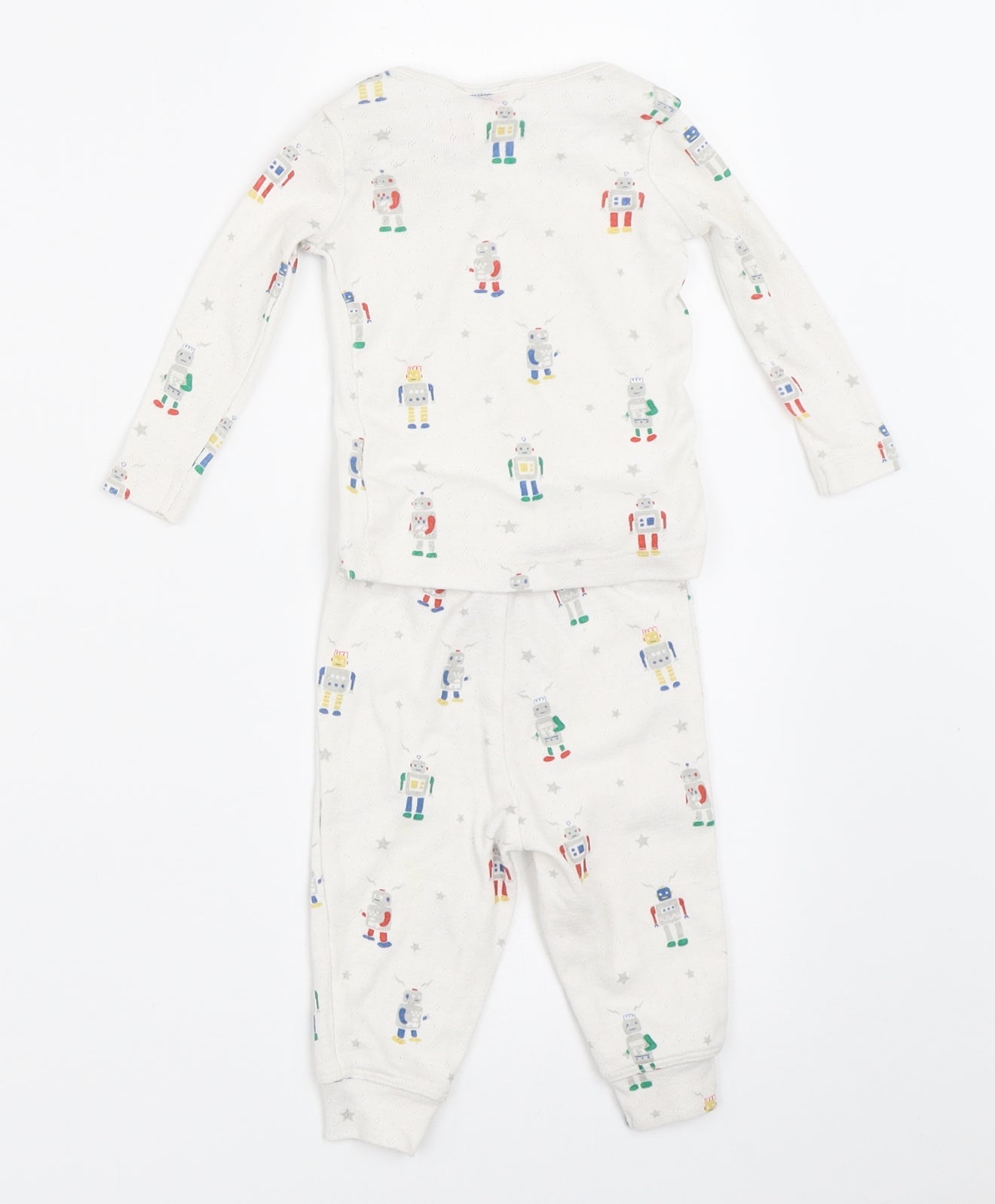 Baby Boden Baby White Solid  Capri Pyjama Set Size 3-6 Months