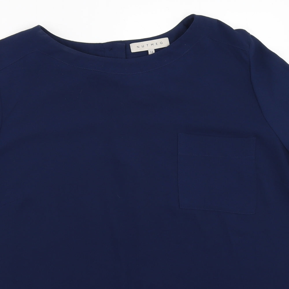 Nutmeg Womens Blue   Basic Blouse Size 14