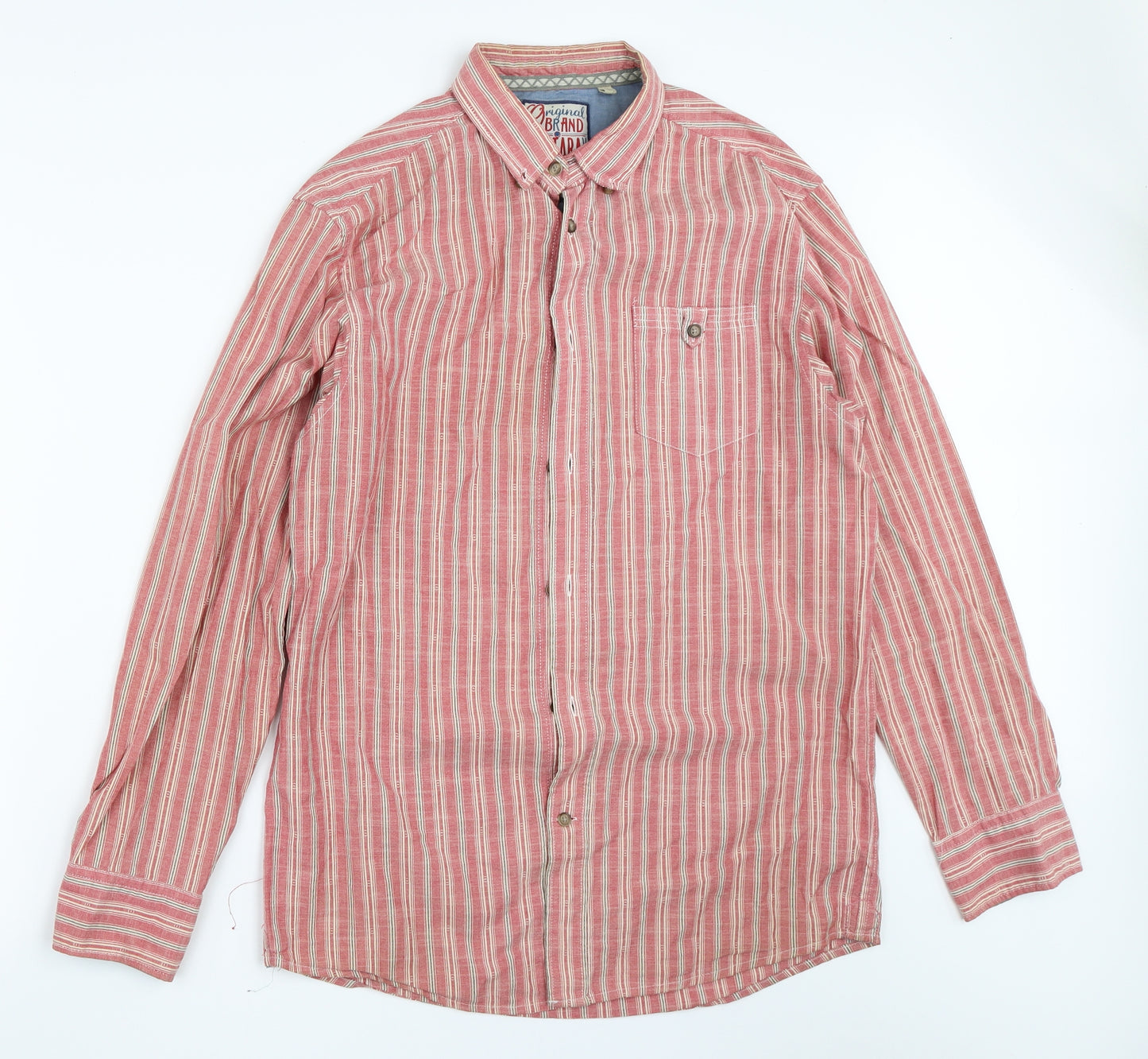 Mantaray Mens Pink    Button-Up Size S