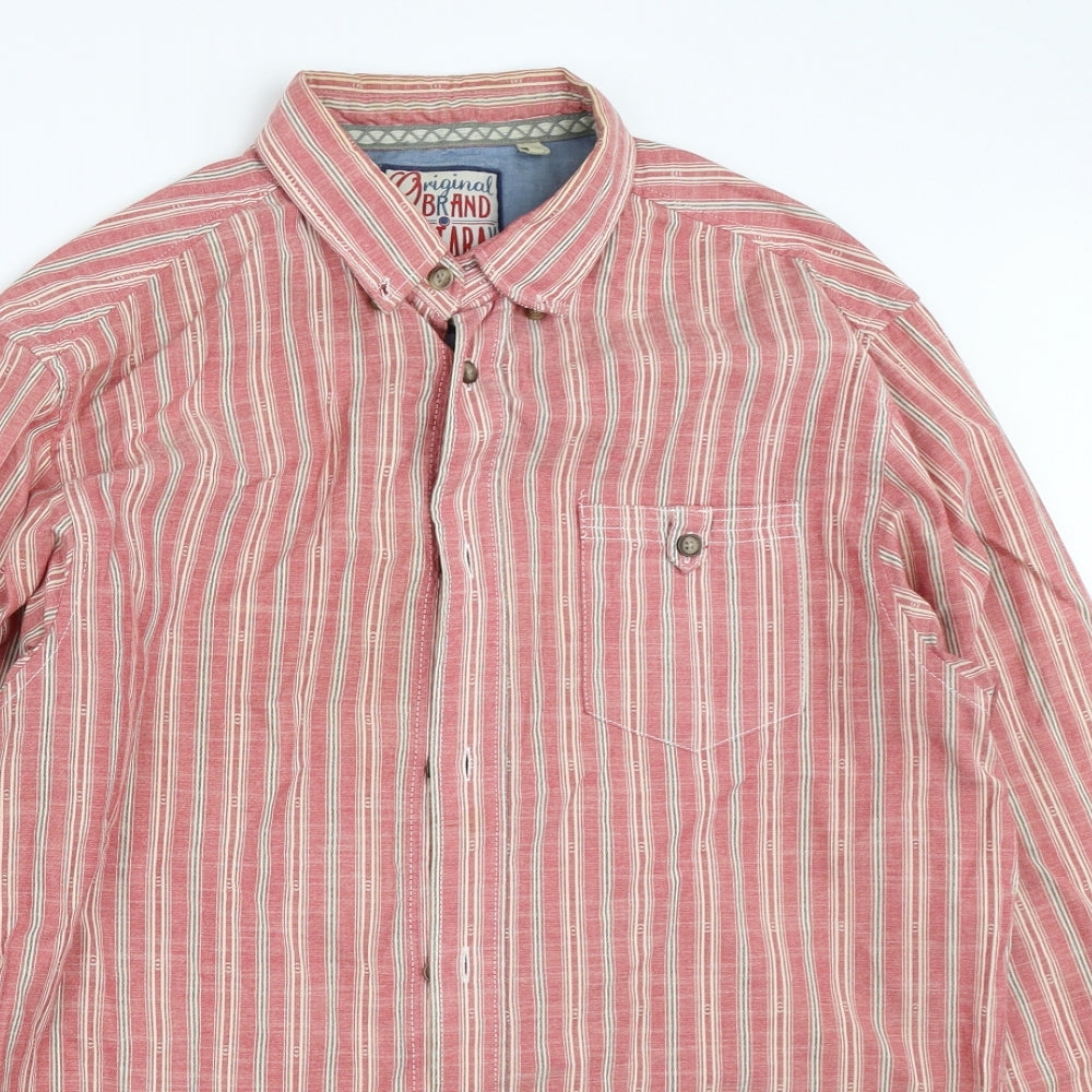 Mantaray Mens Pink    Button-Up Size S