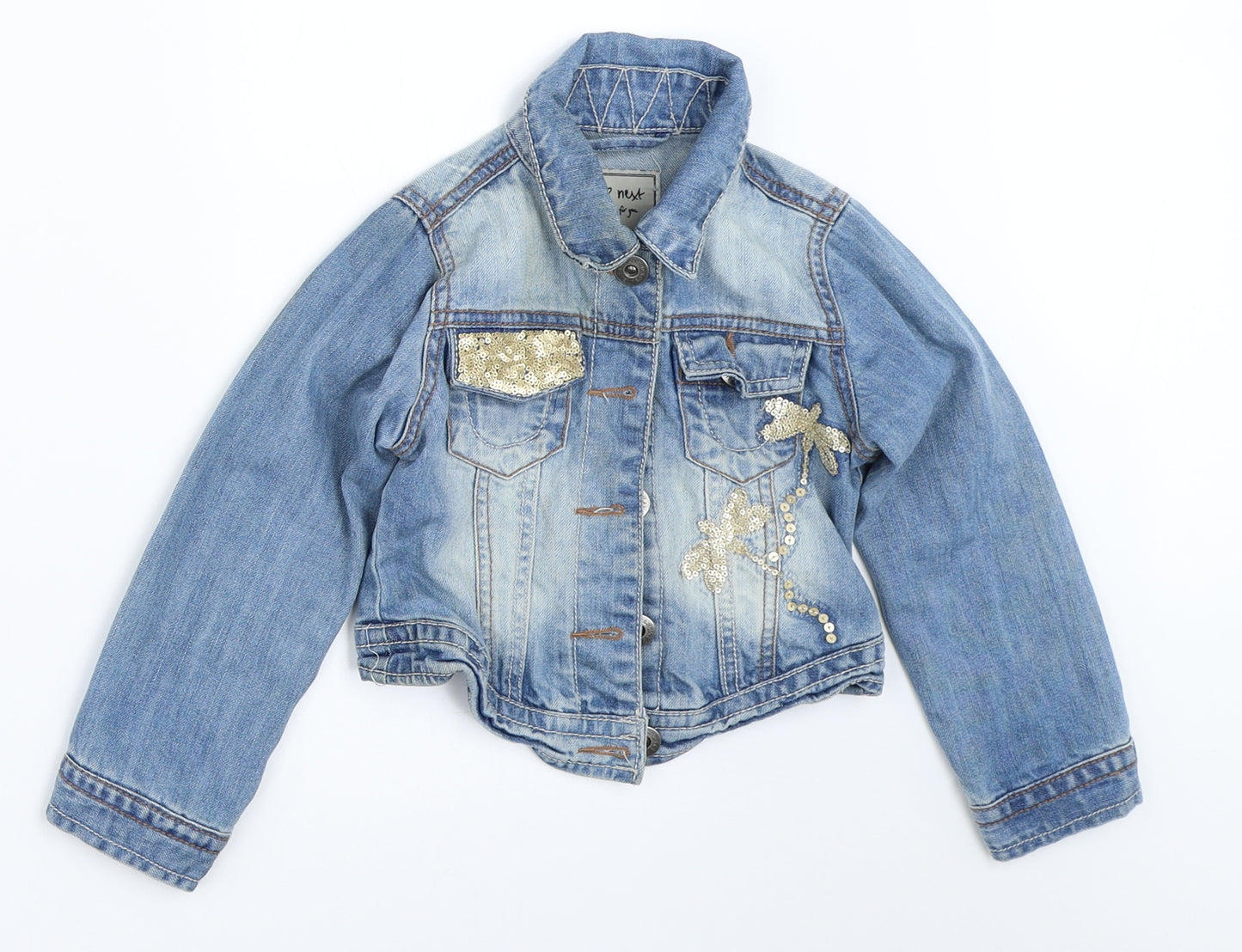 NEXT Girls Blue  Denim Jacket  Size 3-4 Years