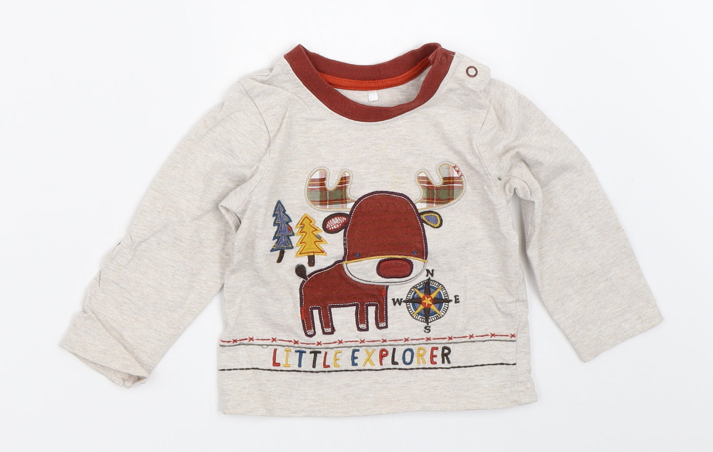TU Boys Beige   Basic T-Shirt Size 9-12 Months